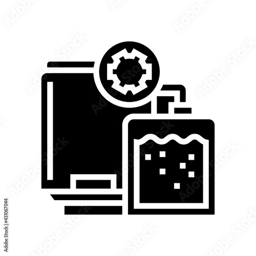 synthesis pharmaceutical production glyph icon vector. synthesis pharmaceutical production sign. isolated contour symbol black illustration
