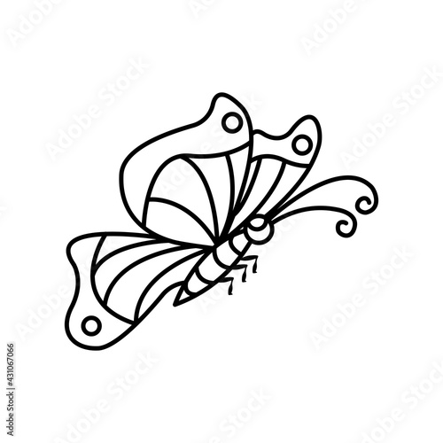 Butterfly icon in trendy flat design