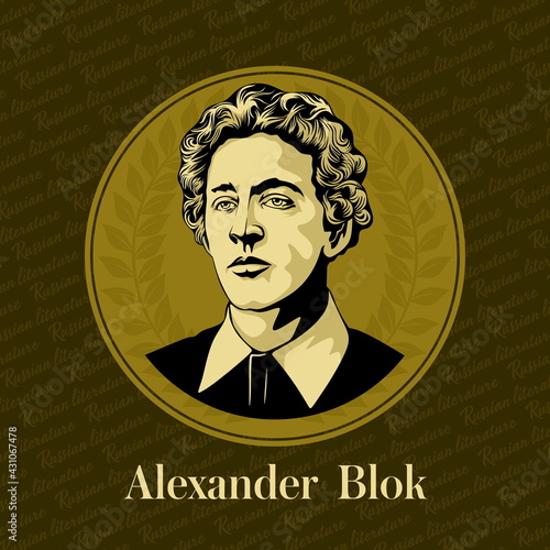 Vector portrait of a Russian writer. Alexander Alexandrovich Blok (1880-1921) was a Russian lyrical poet, writer, publicist, playwright, translator and literary critic.