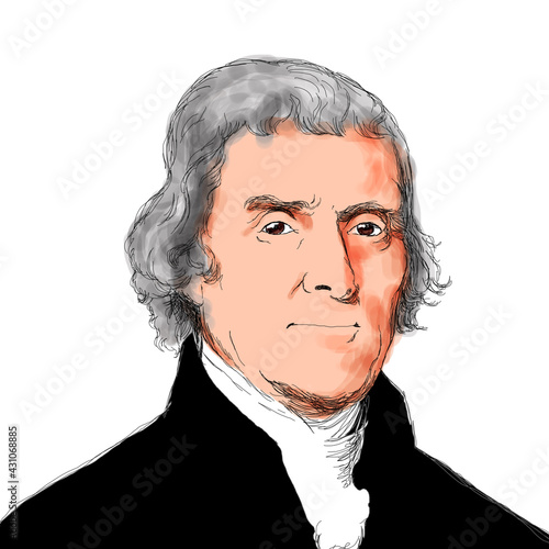 Illustration of US President Thomas Jefferson photo