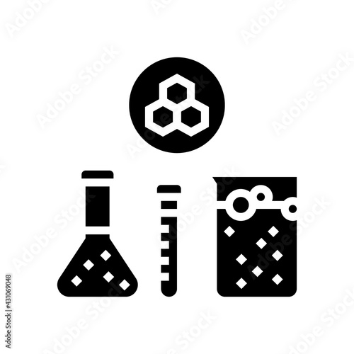 chemical substrate pharmaceutical production glyph icon vector. chemical substrate pharmaceutical production sign. isolated contour symbol black illustration