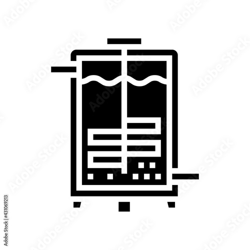 fermentation pharmaceutical production glyph icon vector. fermentation pharmaceutical production sign. isolated contour symbol black illustration