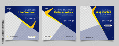 Business webinar banner for social media post template 