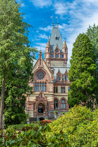 Schloss Drachenburg Castle is a palace in Konigswinter on the Rhine river near the city of Bonn, in Germany photo