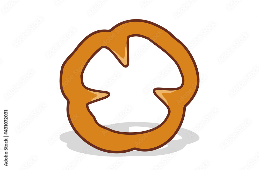 Freshly chopped bell pepper. Vector paprika. Orange sweet pepper.