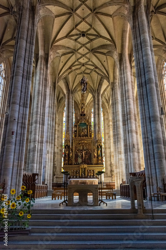 DINKELSBUHL, GERMANY, 27 JULY 2020: interior of the Cathedral photo