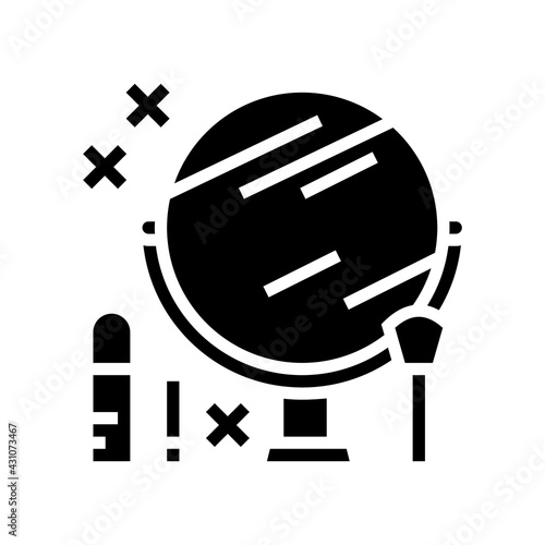 makeup leisure glyph icon vector. makeup leisure sign. isolated contour symbol black illustration