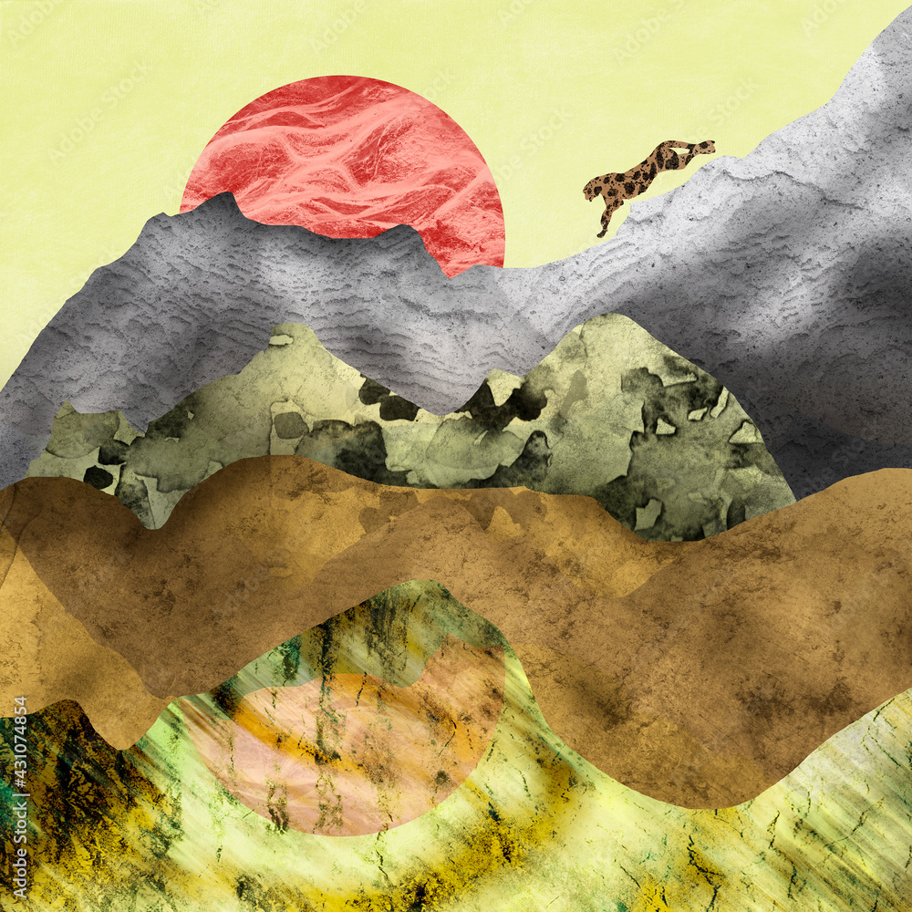 Running jaguar over the mountains