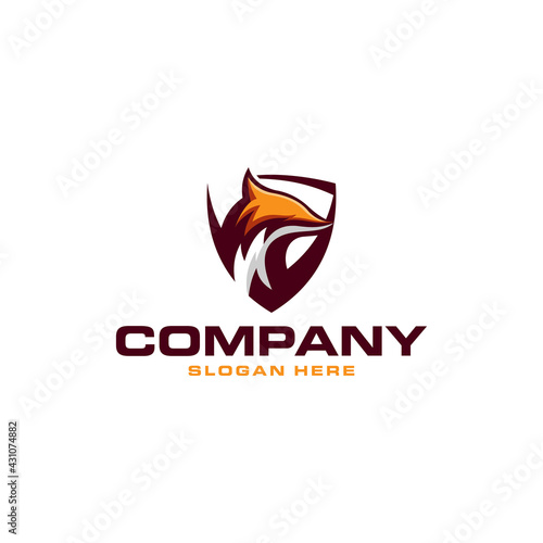 Fox Shield Vector Logo Design