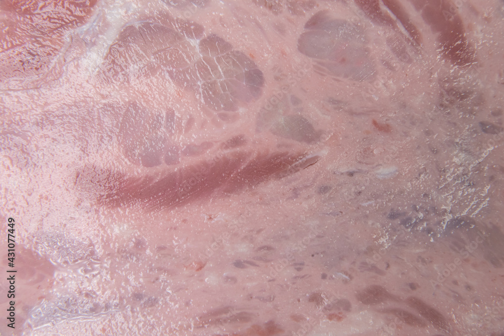 Macro detail photography of ham