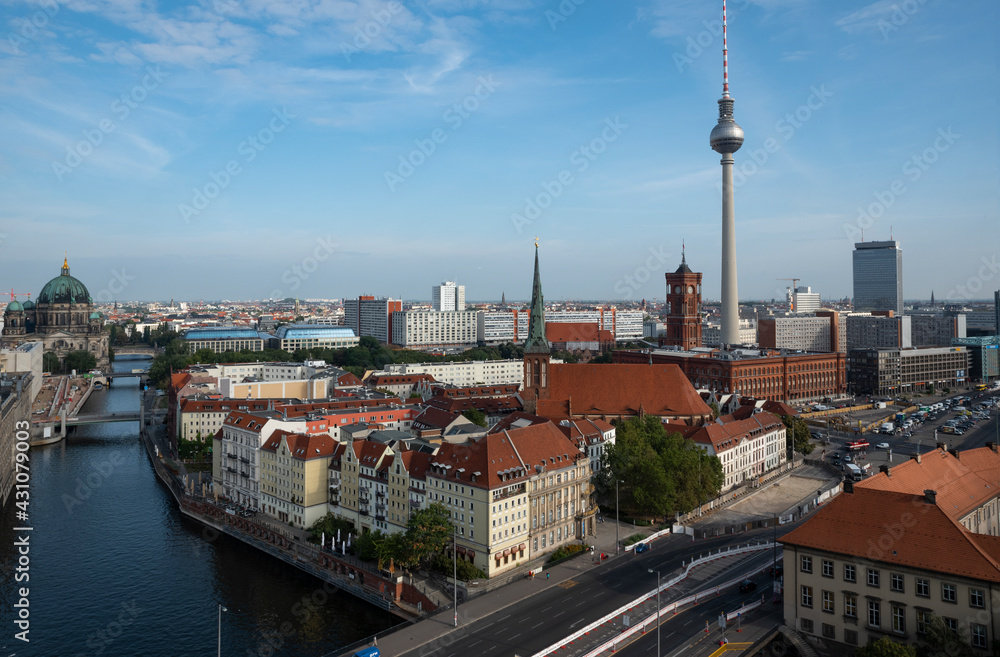 Fototapeta premium An aerial view of Berlin, Germany from above.
