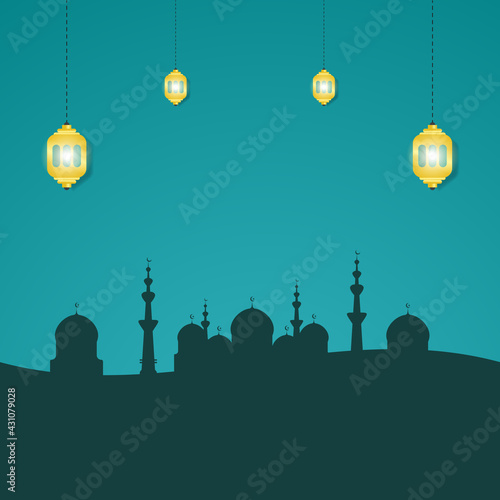 beautiful mosque background for ramadhan and ied mubarak