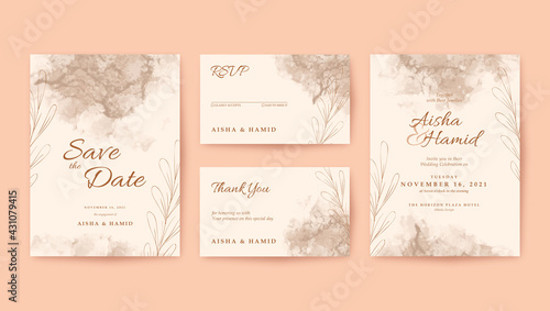 Beautiful and romantic creamy Wedding invitation template