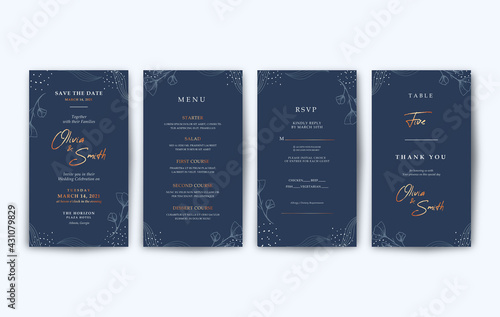 Elegant vertical wedding invitation for mobile