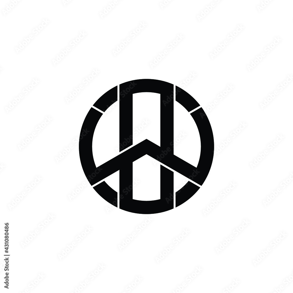Letter OW circle logo design vector Letter OW circle logo design vector