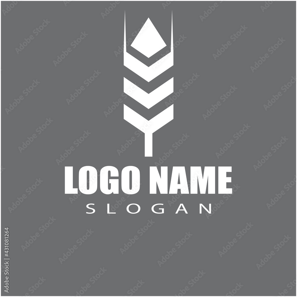 Fototapeta premium Agriculture wheat vector icon design