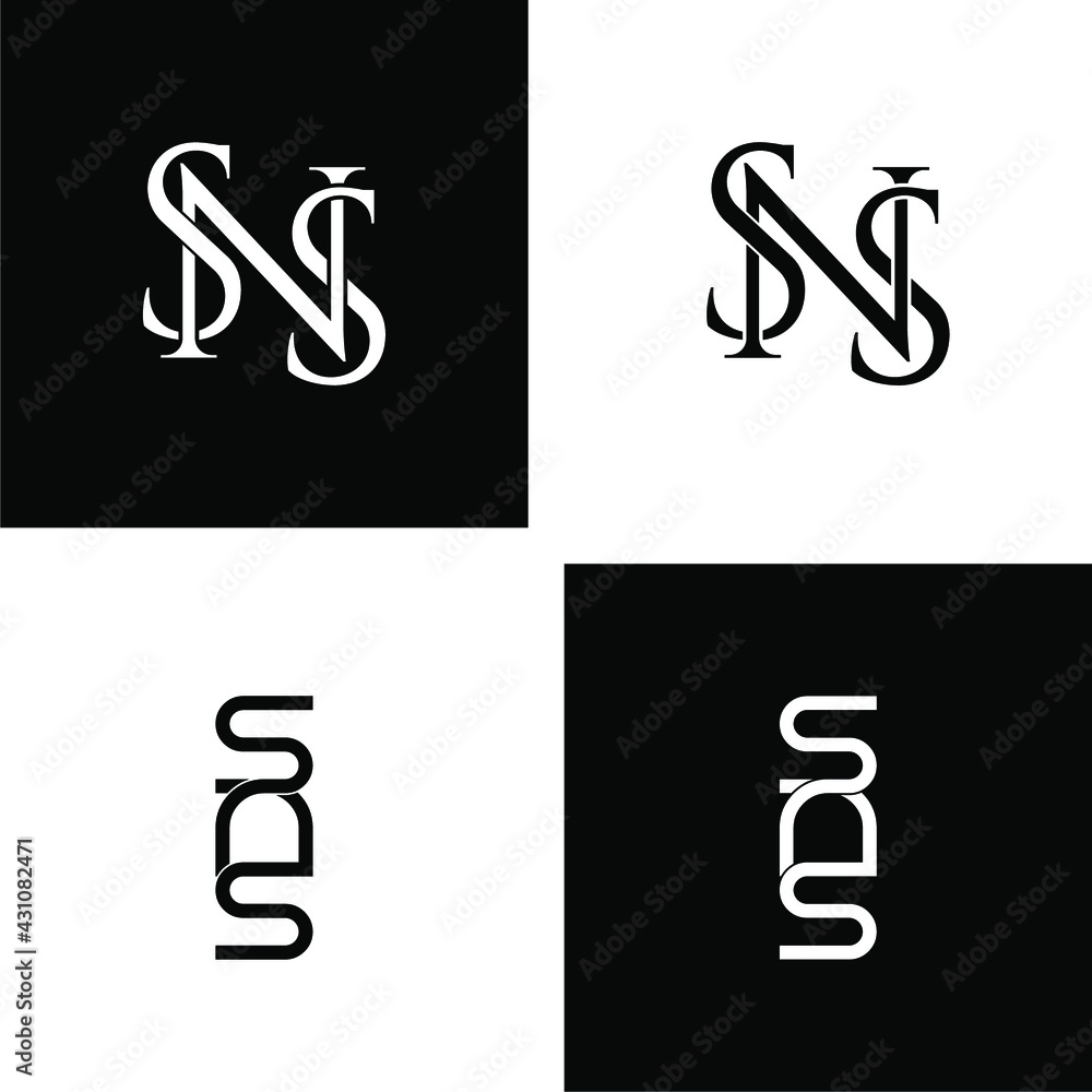 sns letter original monogram logo design sns letter original monogram logo design