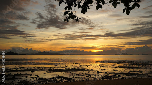 sunrise on the beach of Kradan island