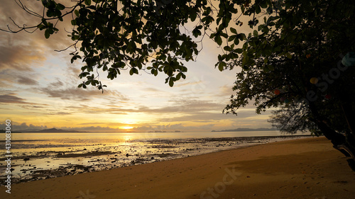 sunrise on the beach of Kradan island.