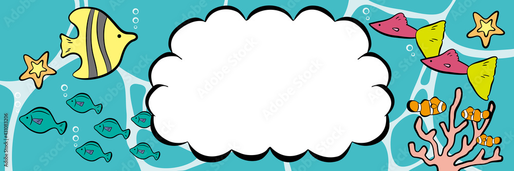 アメコミ風吹き出し 夏 海デザイン Stock Vector Adobe Stock