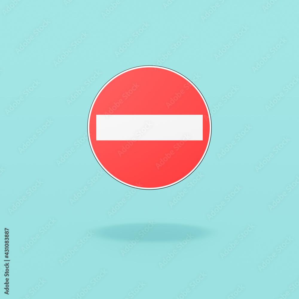 Access Denied Road Sign on Blue Background