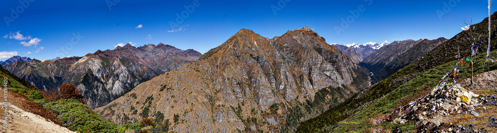 panorama of the mountains in Himalayan Ranges