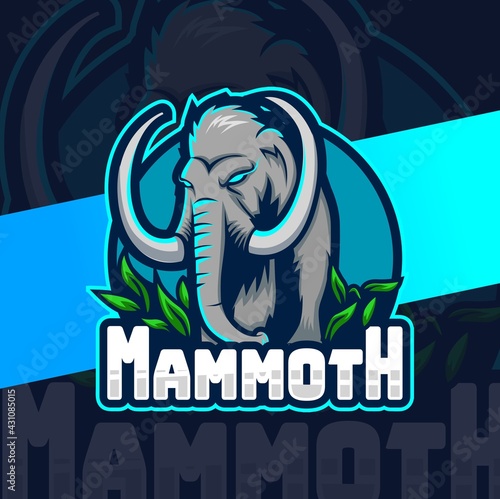 mammoth mascot esport logo design for gaming and illustration