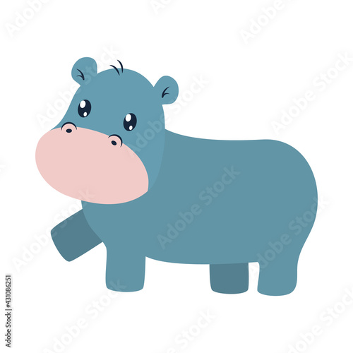cute hippopotamus icon