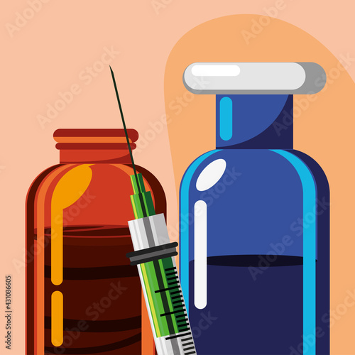 vaccine vial syringe medicine