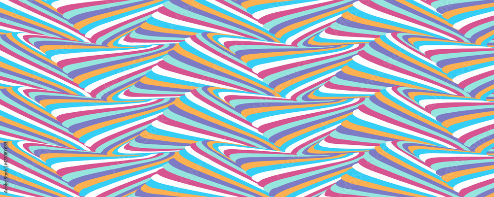 Psychedelic pattern from colorful stripes. Optical illusion from narrow lines. Vector background. Psychedelic pattern from colorful stripes. Optical illusion from narrow lines. Vector background.
