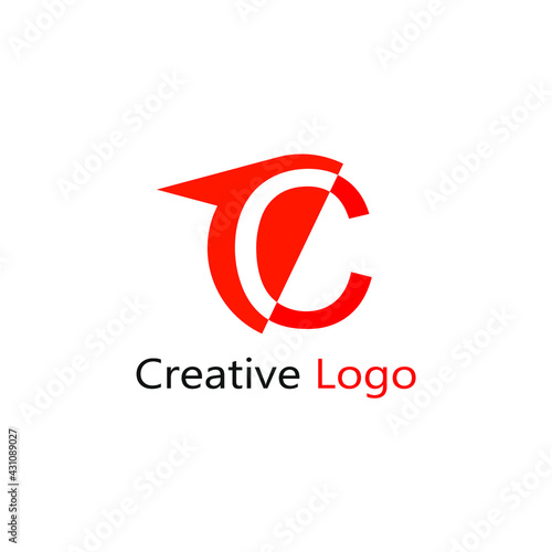 abstract letter C logo with a taper at the back of it