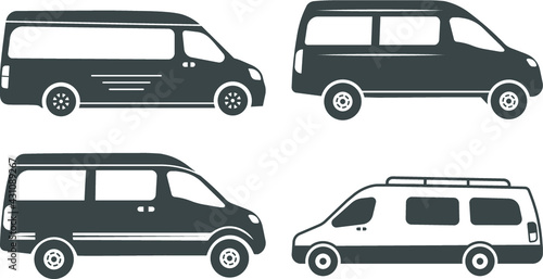 Sprinter van sign symbol icon clipart vector illustration