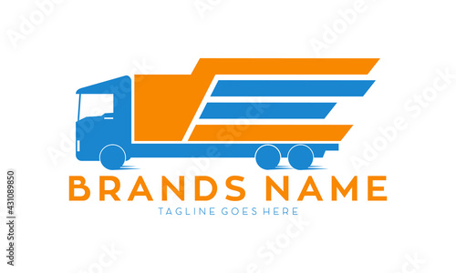 Fast delivery truck logo