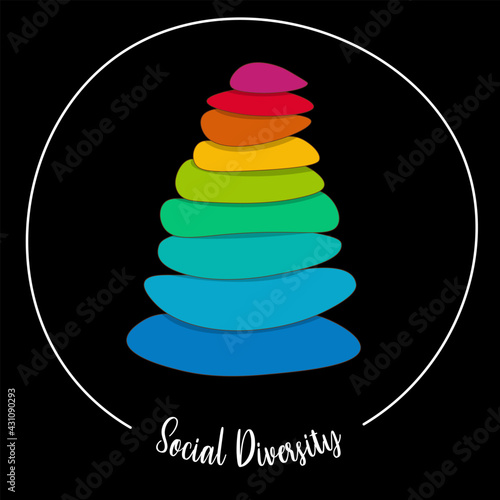 Social diversity, culture diversity, inclusion and diversity infographic vector set, rainbow vector logo for website