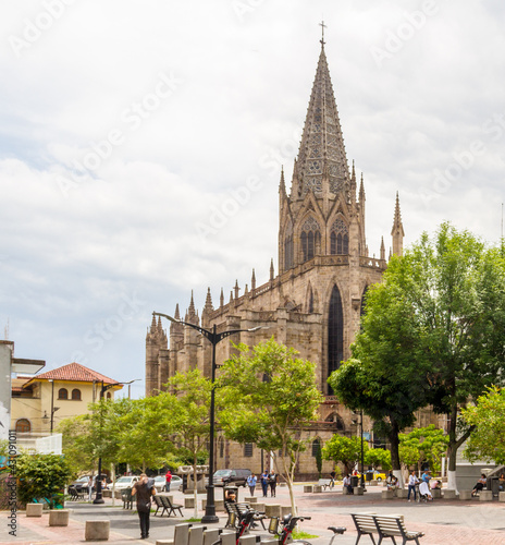 The Expiatory Temple of Guadalajara in Mexico viewed from one square away photo