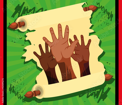 juneteenth dark skinned hands