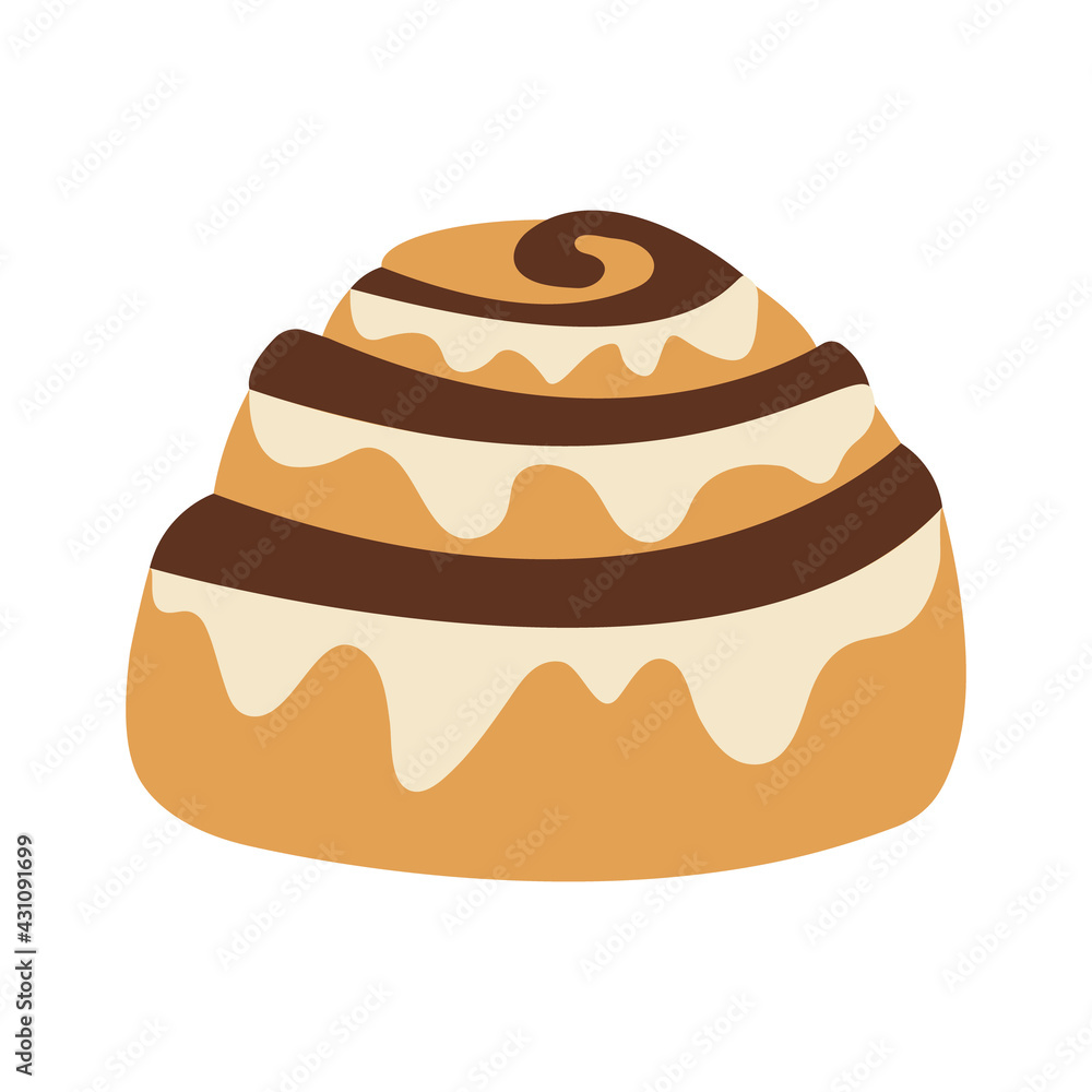 Cinnamon bun. Vector illustration. Cinnamon bun. Vector illustration.
