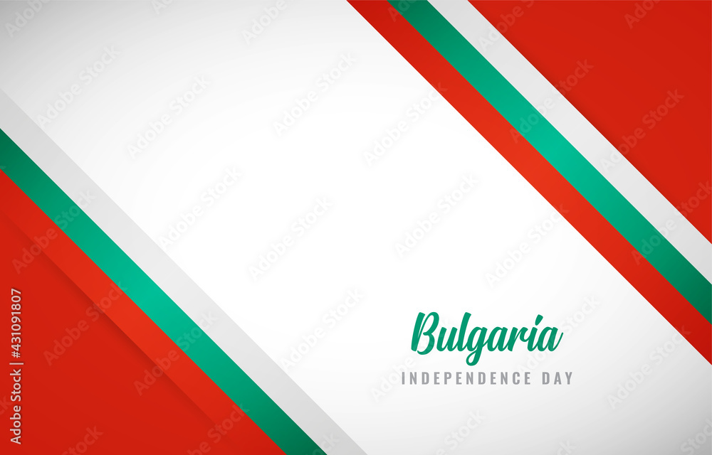 Happy Independence day of Bulgaria with Creative Bulgaria national country flag greeting background