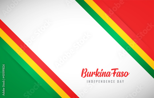 Happy Independence day of Burkina Faso with Creative Burkina Faso national country flag greeting background
