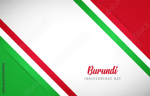 Happy Independence day of Burundi with Creative Burundi national country flag greeting background