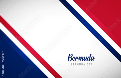 Happy Bermuda day with Creative Bermuda national country flag greeting background