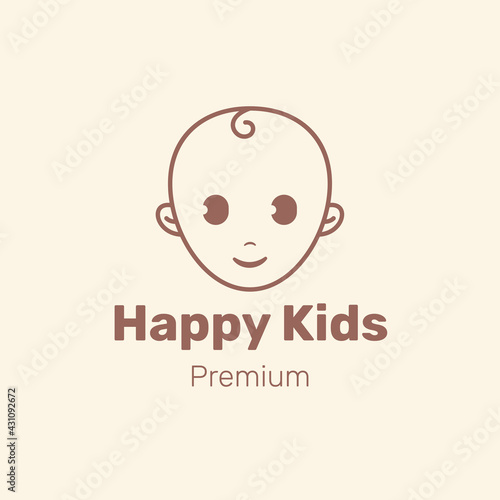 Happy Kids Toddler Babies Logo Vector