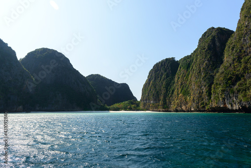 Maya Bay is one of the popular tourist attractions in Koh Phi Phi Le, Krabi, Thailand.