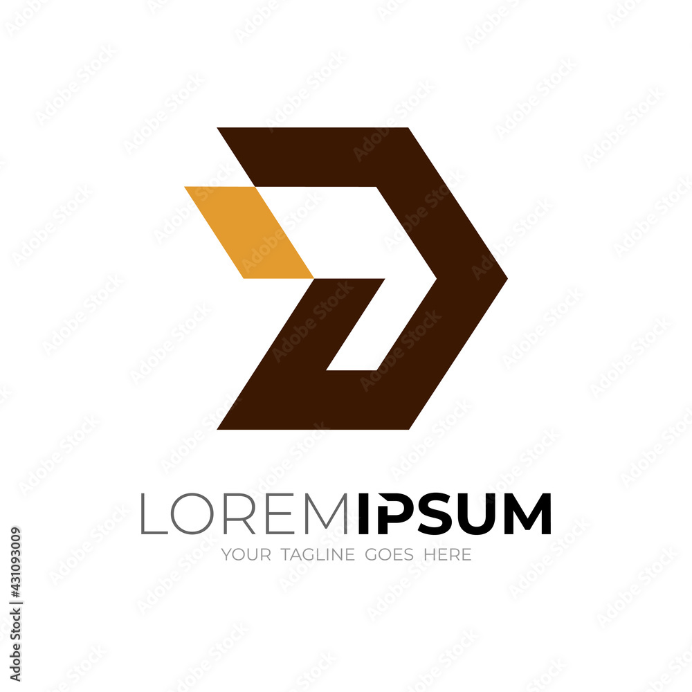Letter D logo and hexagon design template, simple line logos Letter D logo and hexagon design template, simple line logos