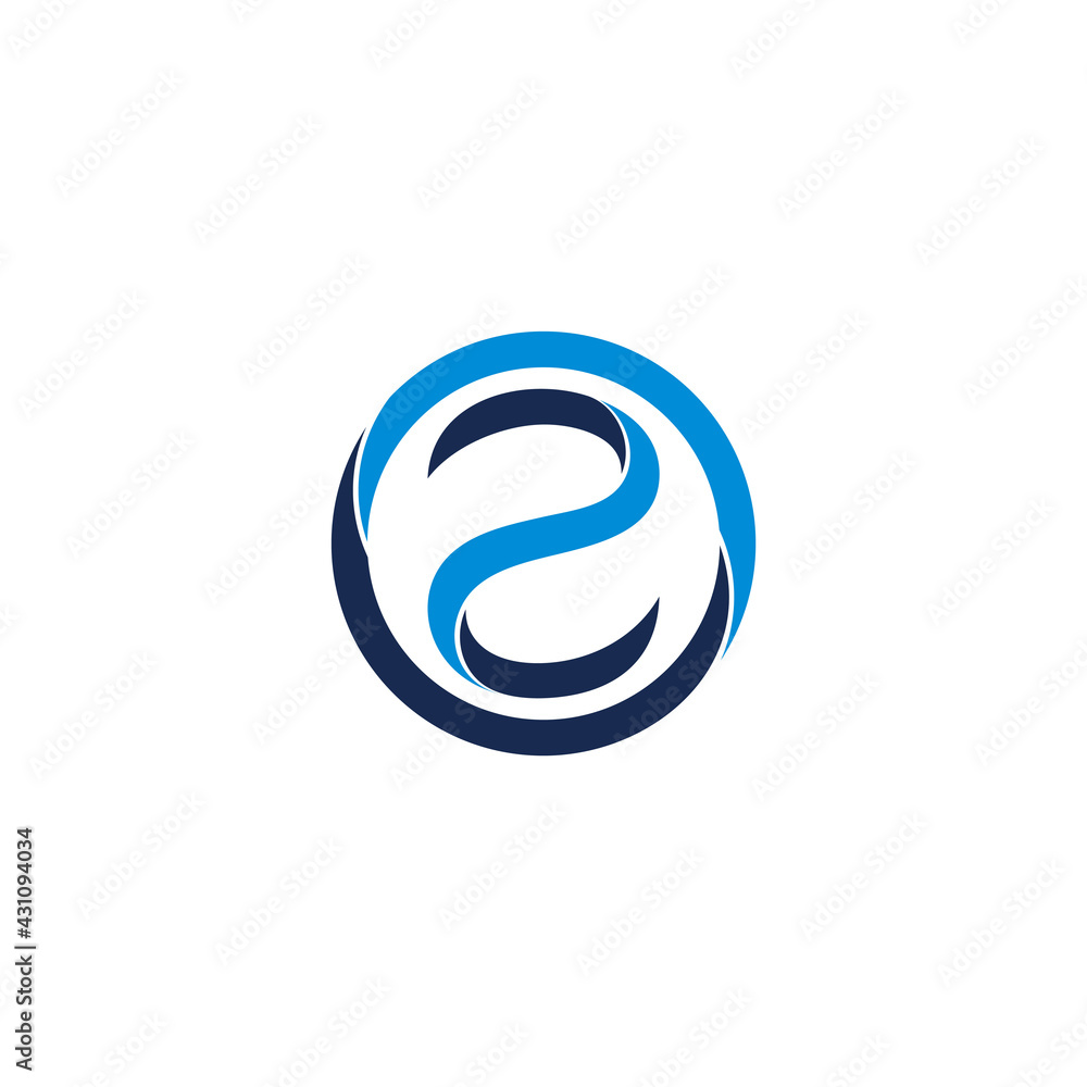 number 2 circle 3d flat shadow geometric logo vector number 2 circle 3d flat shadow geometric logo vector