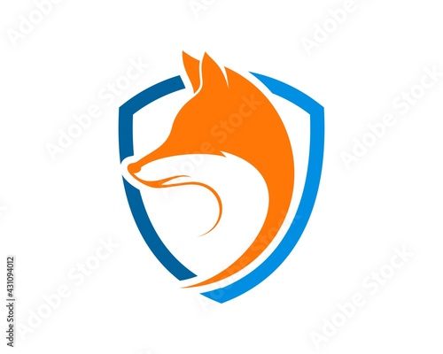 Simple shield with orange fox inside