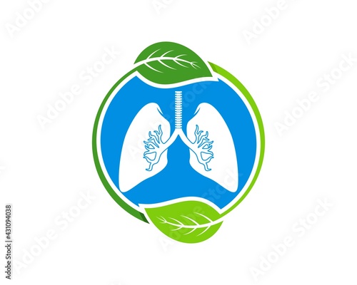 Circular nature leaf with healthy lungs inside