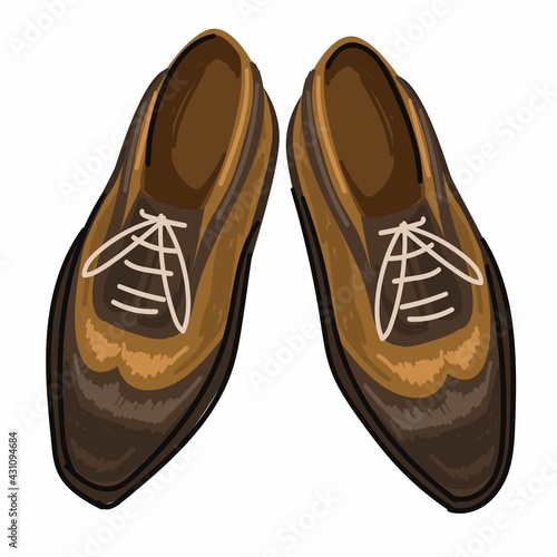 Vintage shoes with laces, man footwear fashion