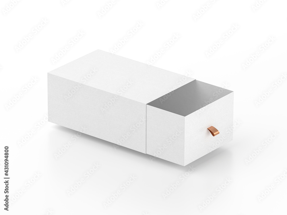 Naklejka premium White Box packaging Mockup Half Side View, 3d rendering