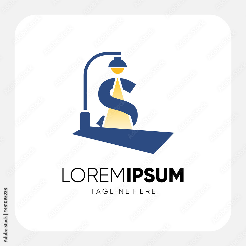Initial S Letter Street Light Logo Design Vector Graphic Initial S Letter Street Light Logo Design Vector Graphic